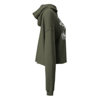 Image 2 of Womens Grey Skull Crop Hoodie