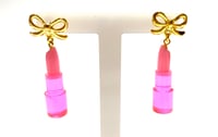 Image 3 of  Bubblegum Pink Lipstick Statement earrings