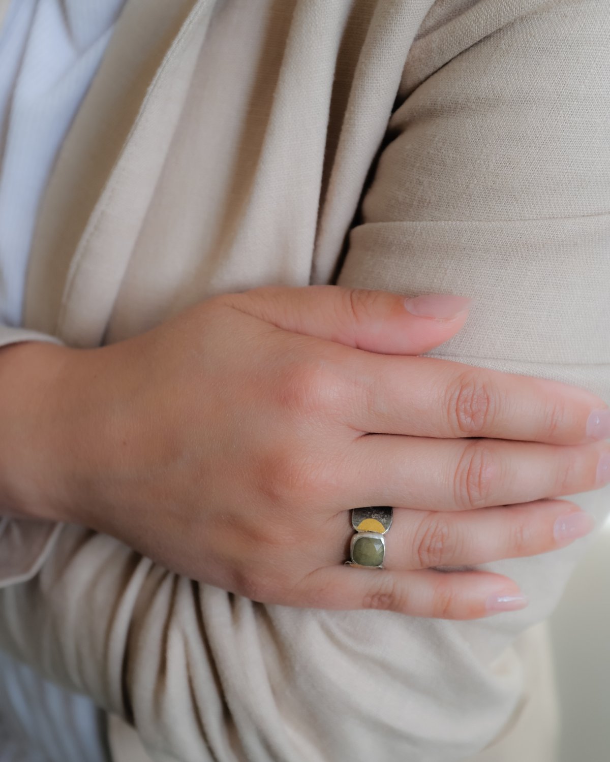 Image of Reticulated Silver, Sapphire and 24kt Keum Boo Ring