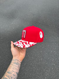 Image 2 of  RED WHITE CAMO BRIM MEXICO CUSTOM FITTED CAP