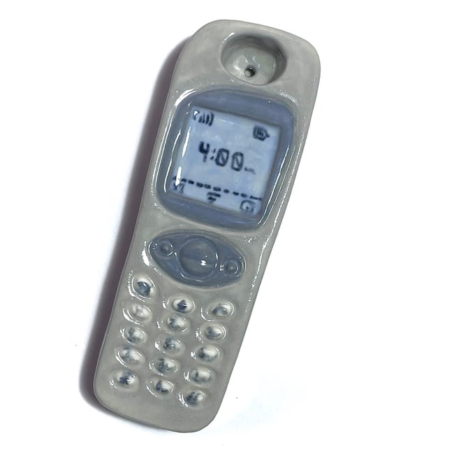 Grey Ceramic Phone Pipe