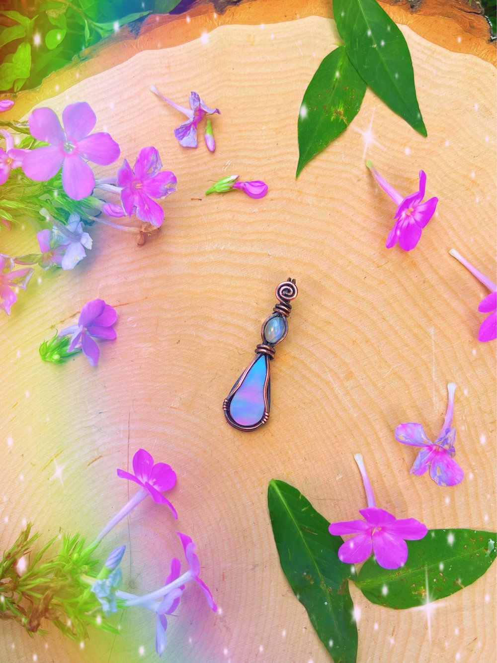 Aurora Opal Teardrop Pendant 🦋