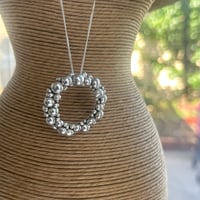 Image 1 of Sterling Pebble Halo Pendant