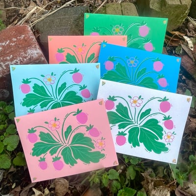 Image of Pink Strawberries card