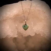 small heart turquoise pendant - 19” chain