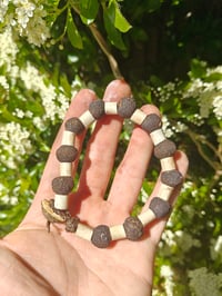 Beech burr and Buzzard bone bracelet 