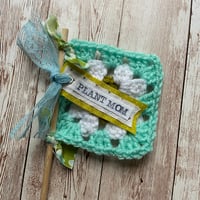 Image 7 of “Lovely” Crocheted Granny Square Flag