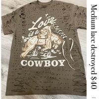 Medium Cowboy cream2 side lace destroyed