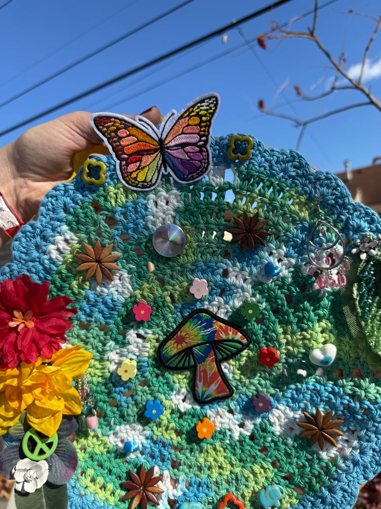 Image of Mushroom butterfly wall hanging 🦋✨🍄🌈