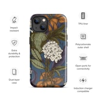 Image 18 of Art Nouveau Inspired Blue, Orange and White Boho Hippie Floral Sketch Tough Case for iPhone®