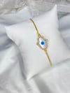 PEARL HAMSA EVIL EYE ADJUSTABLE BRACELET 