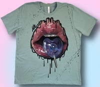 Image 1 of “PURPLE POP EATER” HAND PAINTED T-SHIRT XL