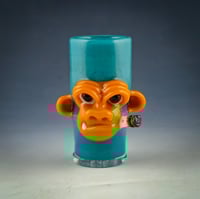 Image 1 of Smokin' Chimp Shot Glass in Opaque Aqua 