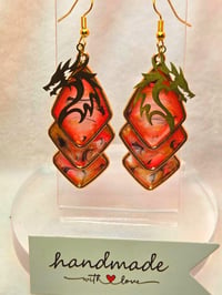 Image 4 of Handcrafted Resin Dragon Head Earrings 