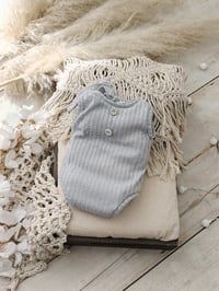 Image 2 of Photo prop | Newborn bodysuit for photoshoot | Robbie| gray | sleeveless