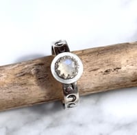 Image 1 of Handmade Sterling Silver Moonstone Moon Ring 