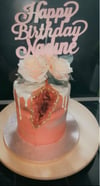 Pink Drip Geode Cake