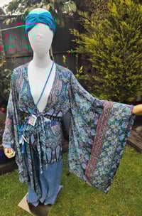 Image 4 of Tulum co ord set - wrap skirt and top 6-14 uk blues