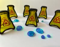 Image 1 of Stained glass tiny wet floor sign with tiny glass puddle