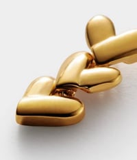Image 2 of Katie Loxton Heart Link Waterproof Gold Earrings