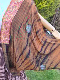 Image 8 of Wanderlust maxi dress Sari tie dye TAN & leopard 8- 18 uk