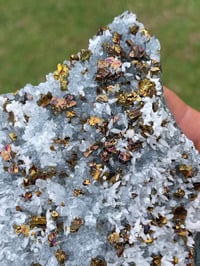 Image 6 of UV Calcite With Chalcopyrite Flakes Specimen #1914 