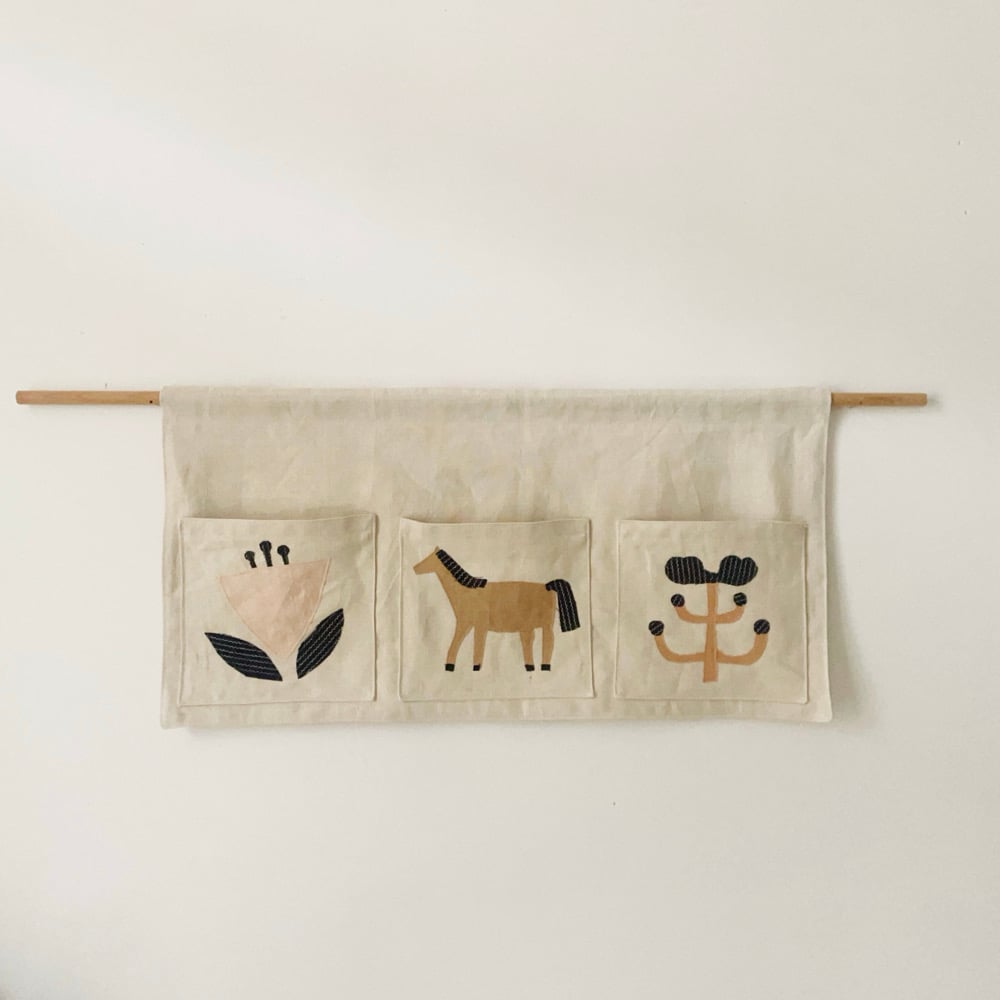 Image of Folk art wall pocket 