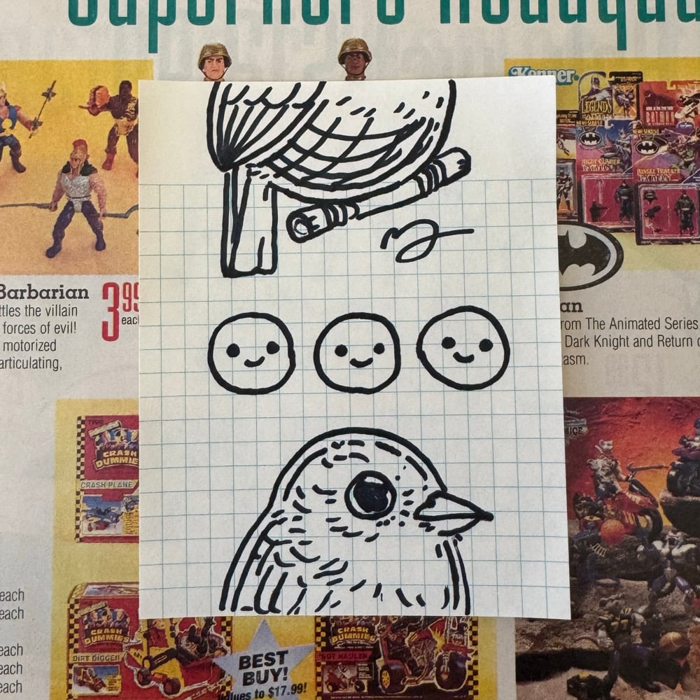Image of Fat Bird Sharpie Sketch #157