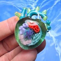 Image 3 of LARGE "MY HEART BELONGS TO THE SEA" ANATOMICALLY CORRECT HEART PENDANT 36