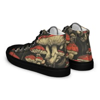 Image 6 of Dark Cottagecore Goth Inspired Vibrant Mushroom Women’s high top canvas shoes