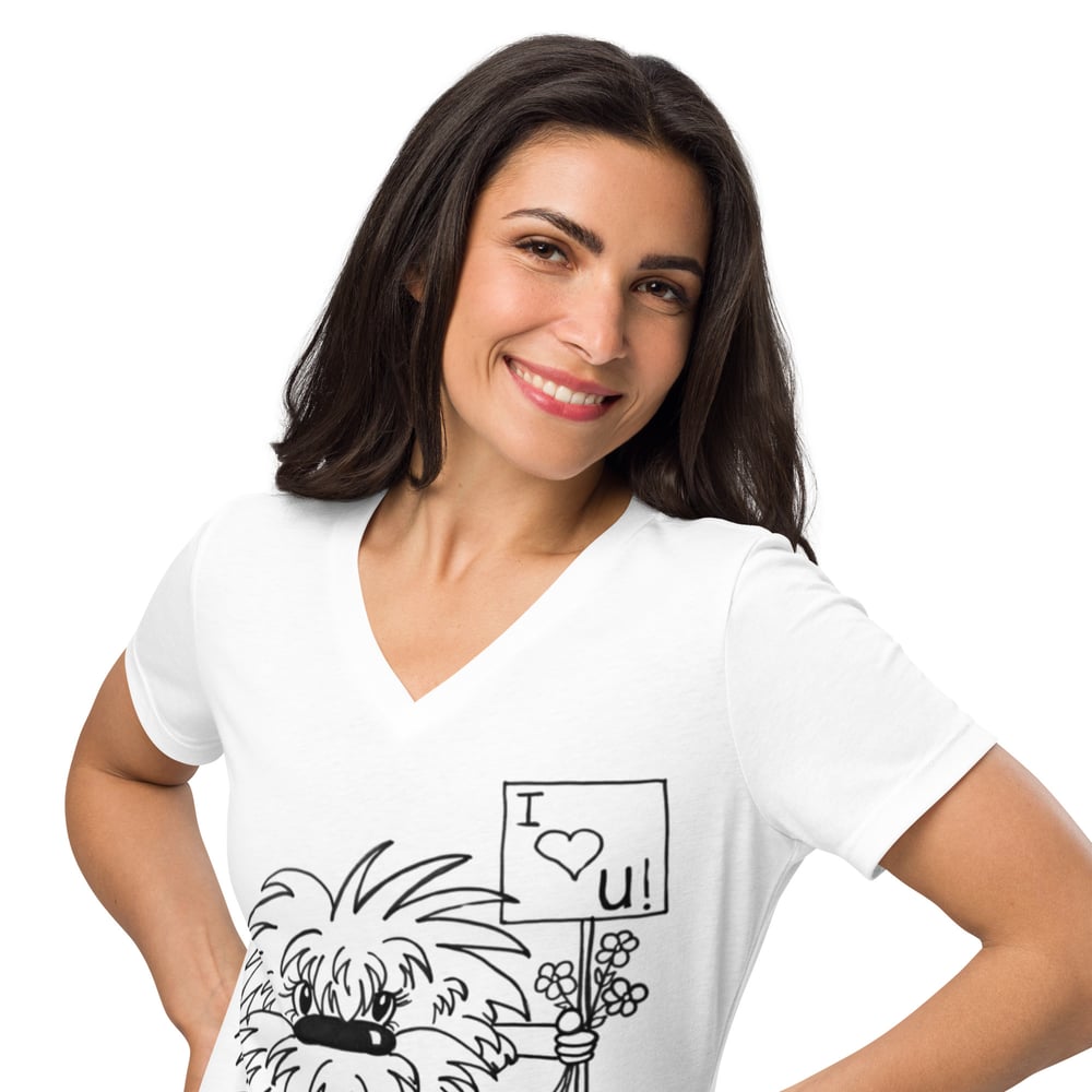 Fuzzy Luv - Women’s relaxed v-neck t-shirt 