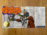 Image 4 of Limited 1 of 1 Hand Painted on Tube Map 28cm by 18cm Cheo Character and Cheo Bee Signed and Stamped