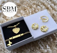 Image 1 of Children's Set-Heart Initial and hoops 