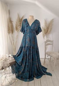 Image 6 of Boho maxi dress for photoshoot | Lorette | size S-M-L | turquoise | photo props