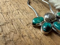 Image 3 of Turquoise Wildflower Hair Pin *Discounted*