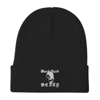 Image 1 of Embroidered Beanie White Skull Logo