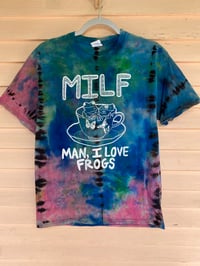 Image 1 of MEDIUM MILF Man I Love Frogs Tie Dye Shirt I8