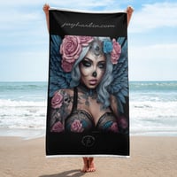 Image 1 of Towel Pink and Blue Angel Tattoo