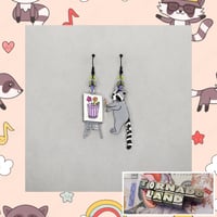 Asymmetrical  Raccoon Artiste Earrings