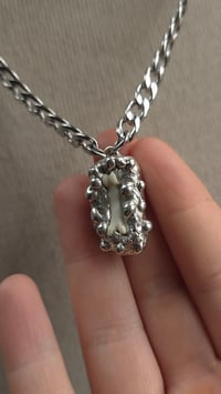Image 2 of Fox toe bone soldered silver necklace 