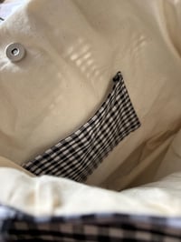 Image 3 of Monochrome Gingham Ruffle Tote 🖤🤍