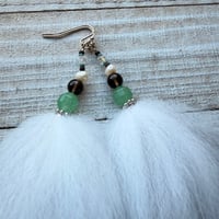 Image 2 of Fox Poofs with Smokey Quartz, FW pearls and Amazonite