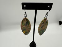 Image 3 of Large Tropical Print Earrings 