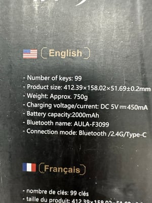 Image of AULA F3099 Wireless Keyboard, Rechargeable Keyboard With RGB Light - Free Shipping