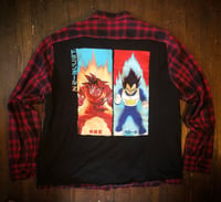 Upcycled “Dragon Ball Z” t-shirt flannel