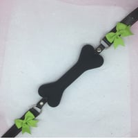 Black Green Bow Bone Gag 