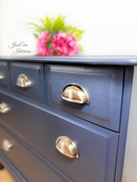 Image 4 of Navy Blue Stag Chest of Drawers / Large Bedside Cabinet 