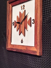 Image 2 of White Back Rimu Frame Clock