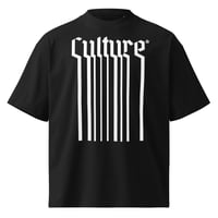 Image 1 of Culture* Blurred Lines Black Unisex organic oversized high neck t-shirt