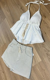 Image 1 of Swirl floaty halterneck top - 2 colours